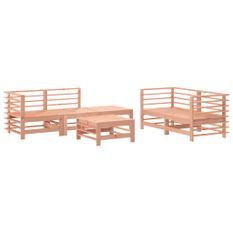 Salon de jardin 6 pcs bois massif douglas