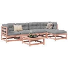 Salon de jardin 6 pcs bois massif sapin de douglas