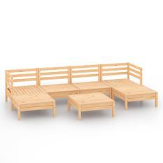 Salon de jardin 7 pcs Bois de pin massif 55
