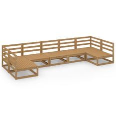 Salon de jardin 7 pcs Bois de pin massif 32