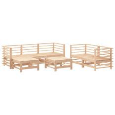 Salon de jardin 7 pcs Bois de pin massif
