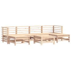 Salon de jardin 7 pcs Bois de pin massif