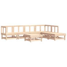 Salon de jardin 7 pcs Bois de pin massif