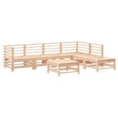 Salon de jardin 7 pcs Bois de pin massif