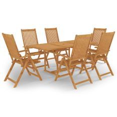 Salon de jardin 7 pcs Bois de teck massif 8