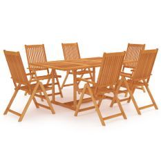 Salon de jardin 7 pcs Bois de teck massif 5