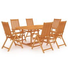 Salon de jardin 7 pcs Bois de teck massif 6