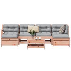 Salon de jardin 7 pcs bois massif sapin de douglas