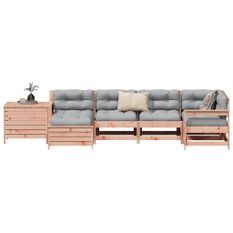 Salon de jardin 7 pcs bois massif sapin de douglas