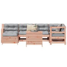 Salon de jardin 7 pcs bois massif sapin de douglas