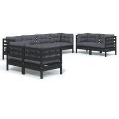 Salon de jardin 8 pcs avec coussins Bois de pin massif