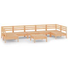Salon de jardin 8 pcs Bois de pin massif 49
