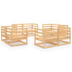 Salon de jardin 8 pcs Bois de pin massif 5