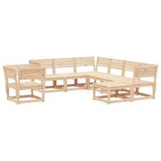 Salon de jardin 8 pcs Bois de pin massif