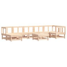 Salon de jardin 8 pcs Bois de pin massif