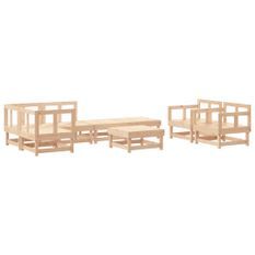 Salon de jardin 8 pcs Bois de pin massif