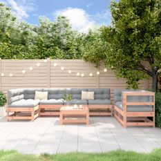 Salon de jardin 8 pcs bois massif douglas
