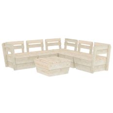 Salon de jardin palette 6 pcs Bois d'épicéa imprégné 4