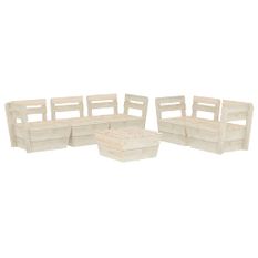 Salon de jardin palette 6 pcs Bois d'épicéa imprégné 3