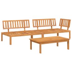 Salon palette de jardin 3 pcs bois d'acacia massif