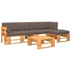 Salon palette de jardin 4 pcs Pin imprégné de marron miel 12