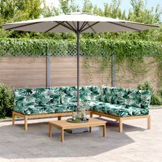 Salon palette de jardin avec coussins 4pcs bois d'acacia massif