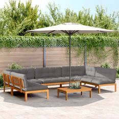 Salon palette de jardin avec coussins 6pcs bois d'acacia massif