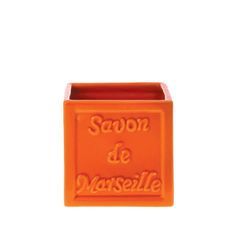SAVON DE MARSEILLE Gobelet salle de bain - 9x9x9cm - Orange