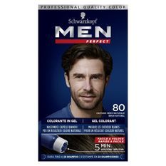 SCHWARZKOPF - Men Perfect - Gel Colorant Anti-Cheveux Blancs Homme - Coloration Cheveux Homme - Brun Naturel 80