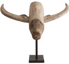 Sculpture bois d'acacia gris décapé Toro