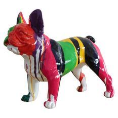 Sculpture boston terrier polyrésine multicolore Perro 52 cm
