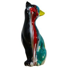 Sculpture chat polyrésine multicolore Toggia H 53 cm