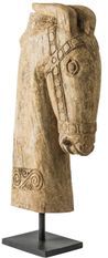 Sculpture cheval bois antique naturel Esai 85
