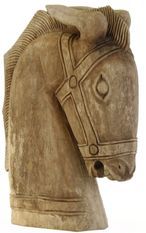 Sculpture cheval bois d'acacia naturel vieilli Loney