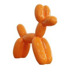 Sculpture chien ballon polyrésine orange Animay
