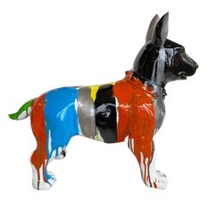 Sculpture chien bull terrier polyrésine multicolore Perro 59 cm