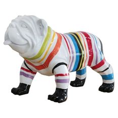 Sculpture chien bulldog polyrésine multicolore Perro 61 cm