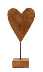Sculpture de cœur en teck 15x10x35 cm