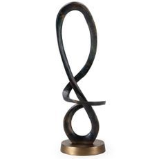 Sculpture décorative en aluminium VERLA H 98 cm – Bronze vieilli & Doré antique