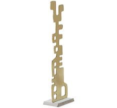 Sculpture décorative KUNKA en aluminium doré - L 25 x H 88 cm