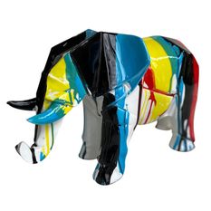 Sculpture éléphant polyrésine multicolore Noma 33 cm