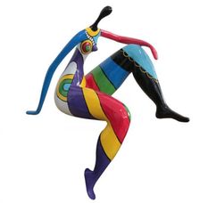 Sculpture femme polyrésine multicolore Nora