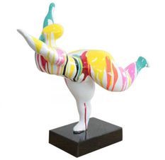 Sculpture femme polyrésine multicolore Tessa