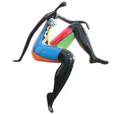 Sculpture femme polyrésine multicolore Yasmine