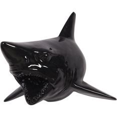 Sculpture tête de requin résine noire Tinau