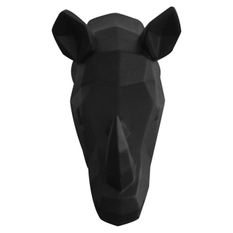 Sculpture tête de rhinocéros polyrésine gris mat Calav 25 cm