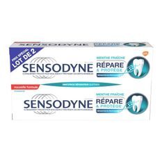 SENSODYNE Dentifrice Répare et Protege - Menthe fraîche - 2 tubes de 75 ml