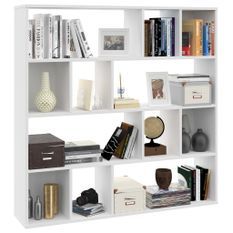 Séparateur de pièce/Bibliothèque Blanc 110x24x110 cm