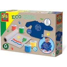 SES CREATIVE - Kit de peinture au doigt avec tablier Eco - 100% recyclé
