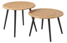 Set de 2 tables d'appoint en bambou naturel Joan D 68 cm